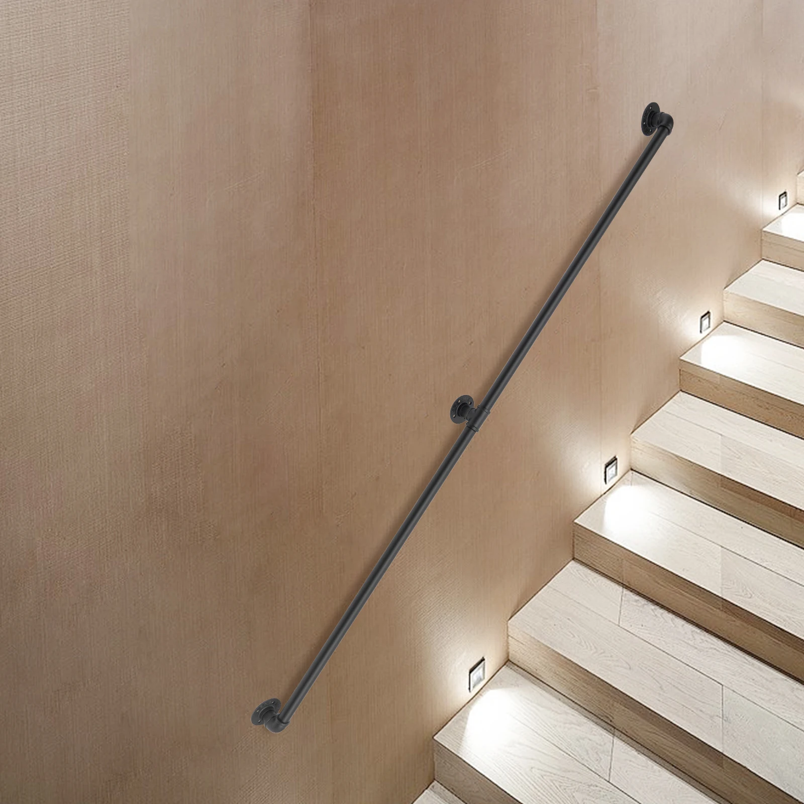 6,6 Fuß Treppen handlauf Trittleiter Treppen geländer Wand-Loft-Rohr für drinnen und draußen