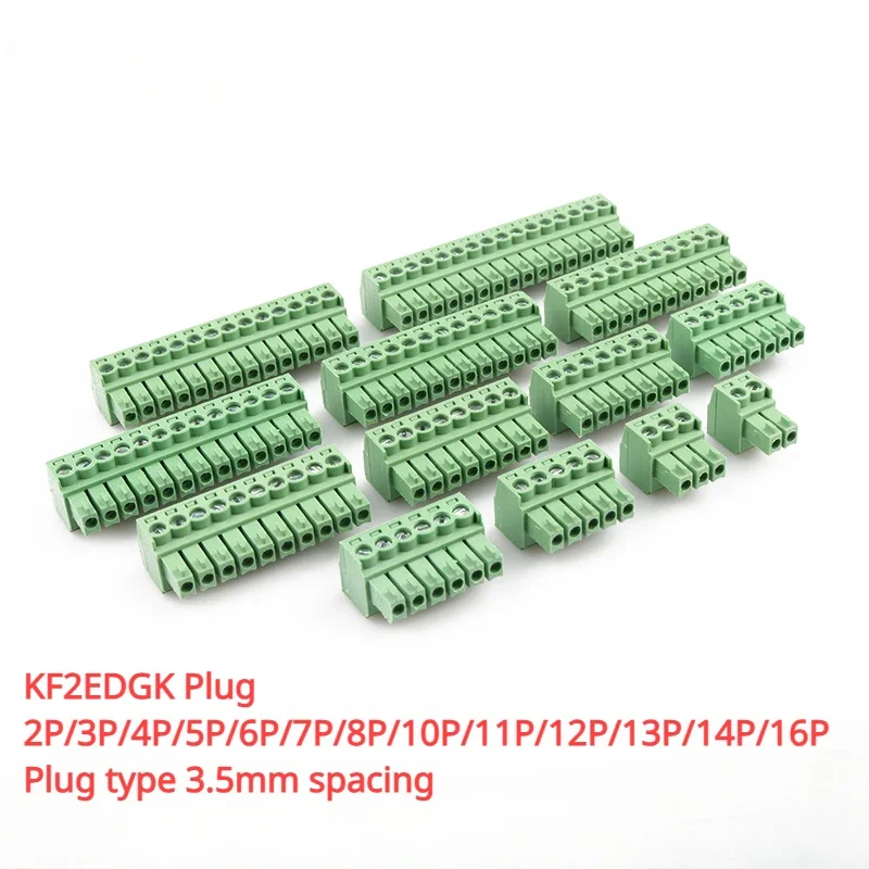 Wire connector KF2EDGK-3.5 plug-in terminal block KF2EDG3.5MM 2/3/4/5/6/7/16P plug