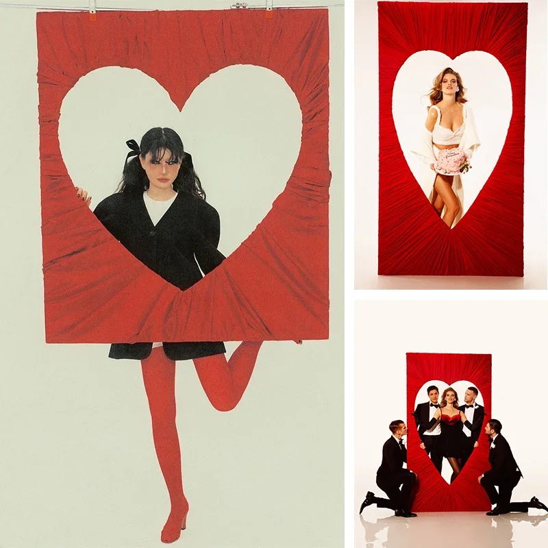 Photo area hollow love board background wall cloth surface clock in point party layout display activities decorative photo