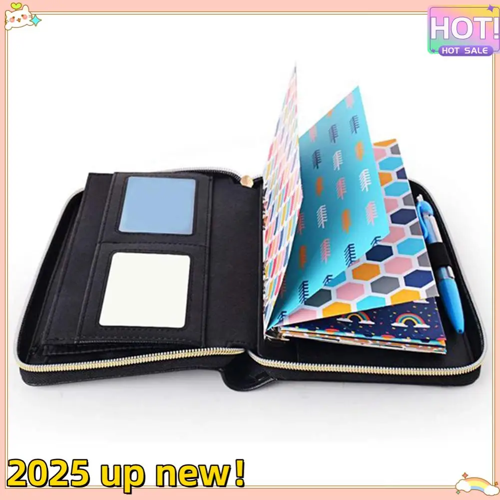 Delicate Texture-Cash Envelope System Wallet,With 12 Cash Budget Envelopes And 12 Budget Sheets For Family Financial Budget Plan