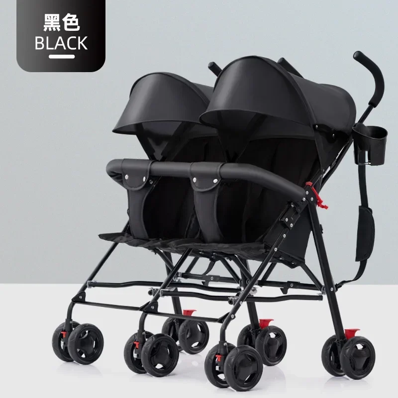 Super Light Folding Twin Stroller, Carrinho duplo guarda-chuva, Segunda criança