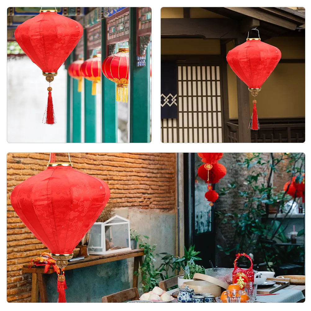 Vintage Vietnamese Cloth Lantern Hanging Decor for Outdoor Garden Tea House Restaurant Indoor Festival Party Decoration Asian