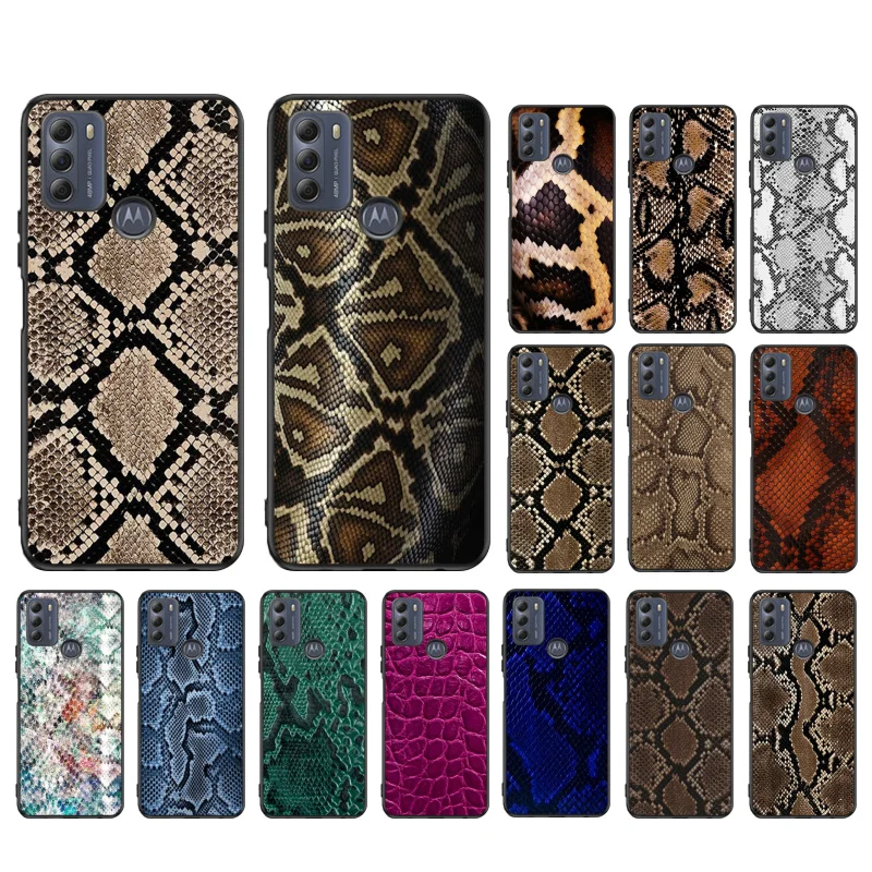 Python Snake Skin Phone Case For Moto Edge 50 40 Pro Edge 40 30 Ultra Neo Fusion G Power G Stylus G Play E32 E20 E40 