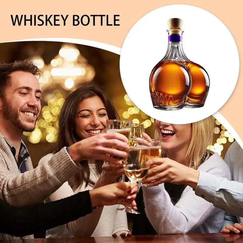Whiskey Glass Decanter Novelty Statue - Home Decorations Wine Container for Alcohol - Liquor Bottle Wine Bottle