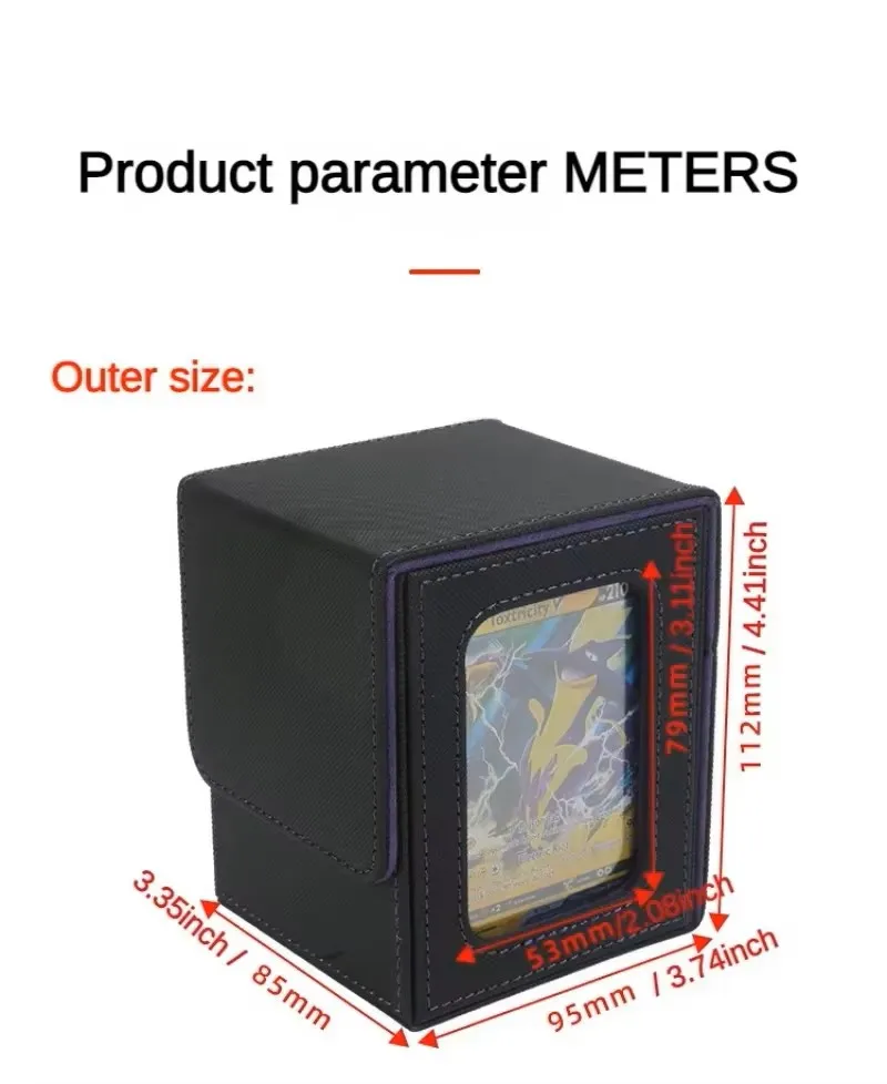 صندوق بطاقات لشاشة عرض قائد MTG يحمل أكثر من 100 بطاقات مزدوجة الأكمام صندوق تخزين بطاقات التداول يناسب بطاقات رياضية لألعاب TCG #6