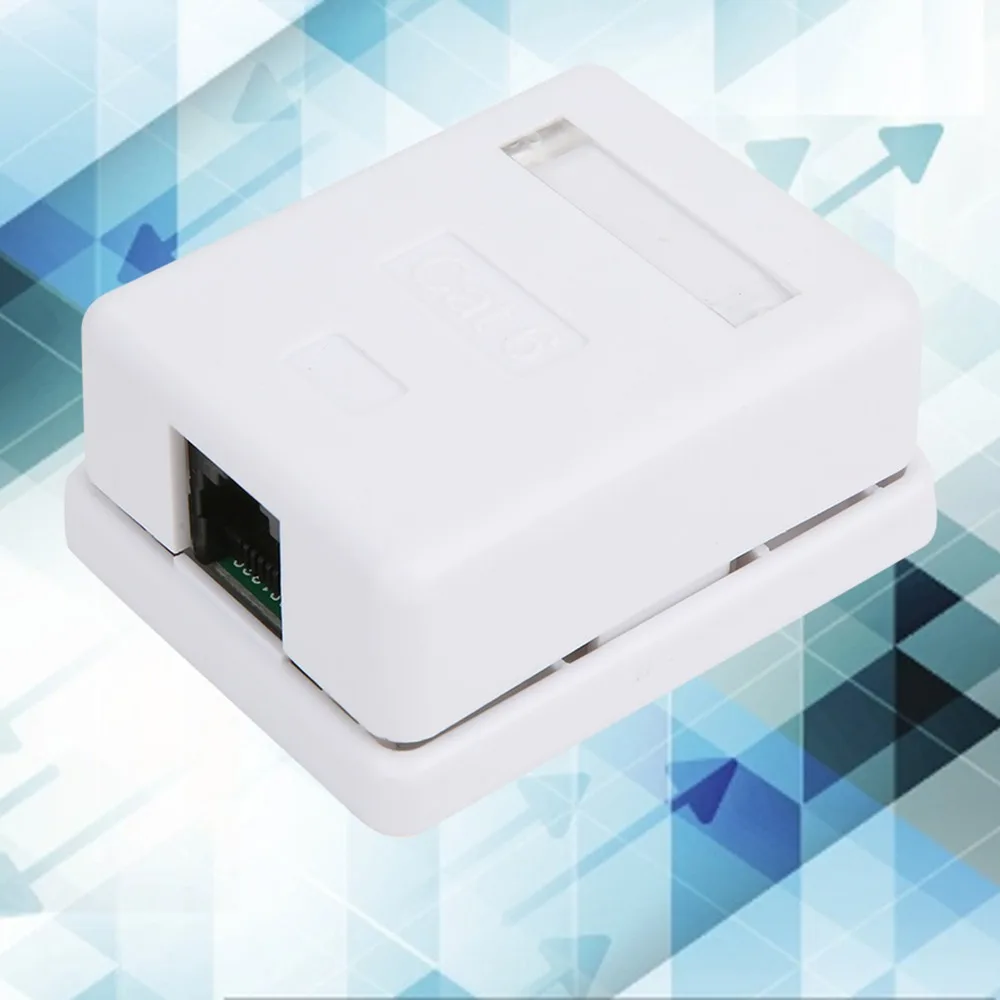 

Комплект из 2 сетевых коробок Cat6 RJ45 для поверхностного монтажа, неэкранированные, RJ45-8P8C, из АБС-пластика, однопортовые, для настольного использования