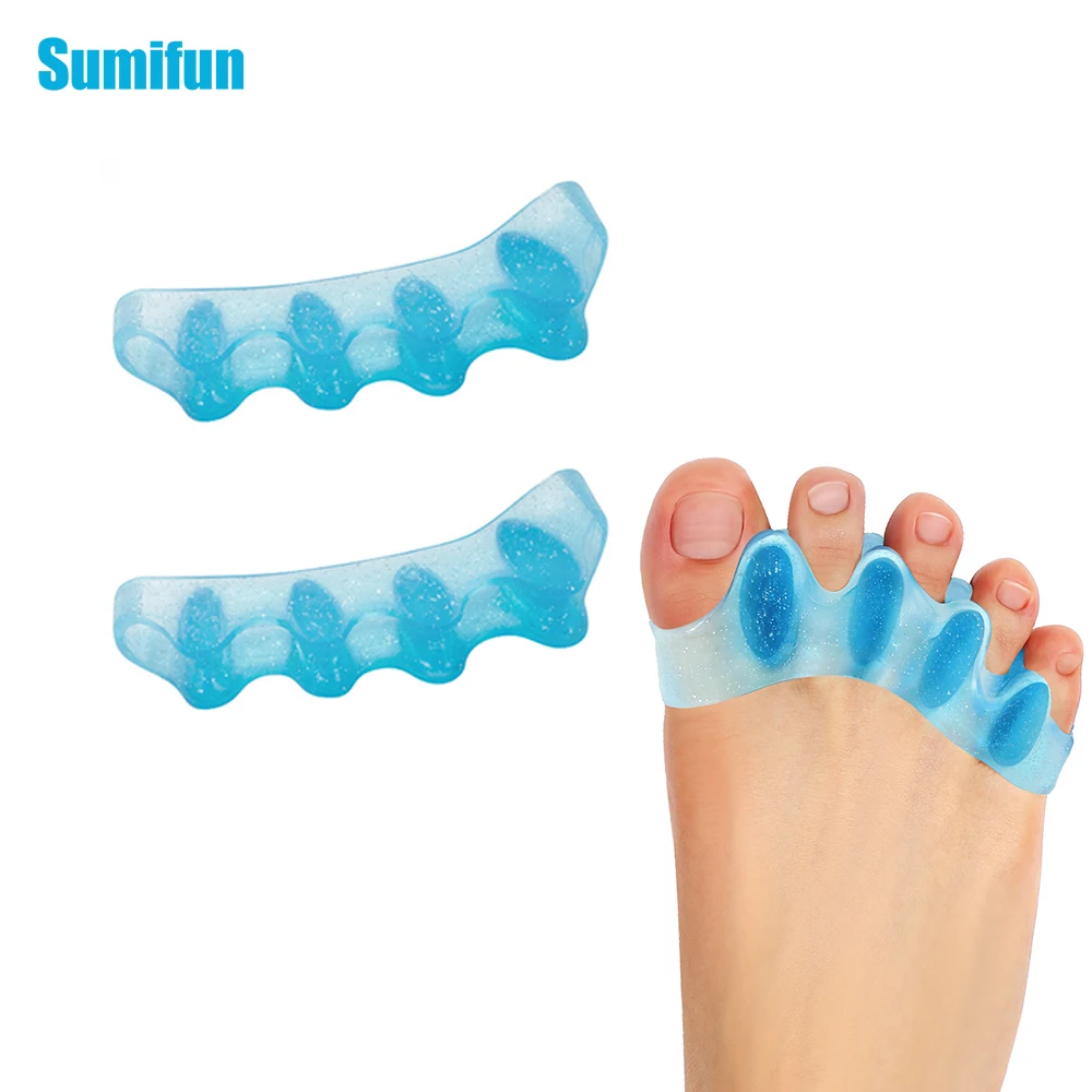 2Pcs/pair Sumifun Silicone Five Hole Toe Correct Bunion Hallux Valgus Separator Foot Orthopedics Medical Heath Care Tool