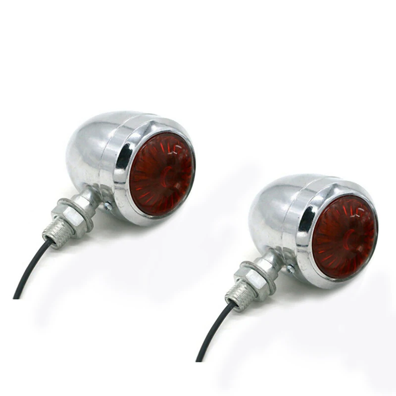 A21F-4Pc Chrome Motocicleta Turn Signal Light Led Lâmpada Do Motor Para Cafe Racer