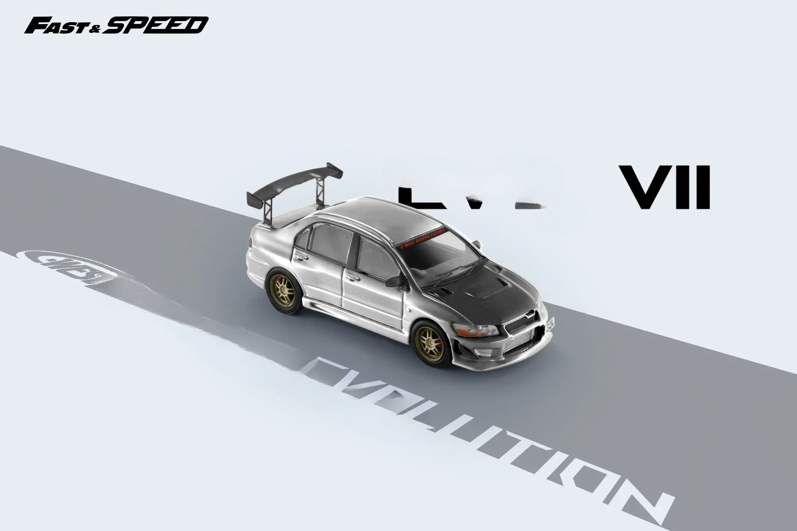 

** Предзаказ ** быстрая скорость FS 1:64 EVO VII C-West Carbon Hood limited999 литая модель автомобиля