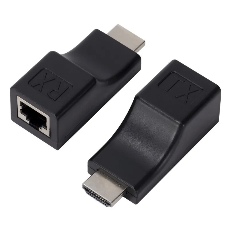 HDMI-compatible Extender 1080P RJ45 Ports LAN Network HD Extension 30m Over CAT5e/6 UTP LAN Ethernet Cable for HDTV Monitor