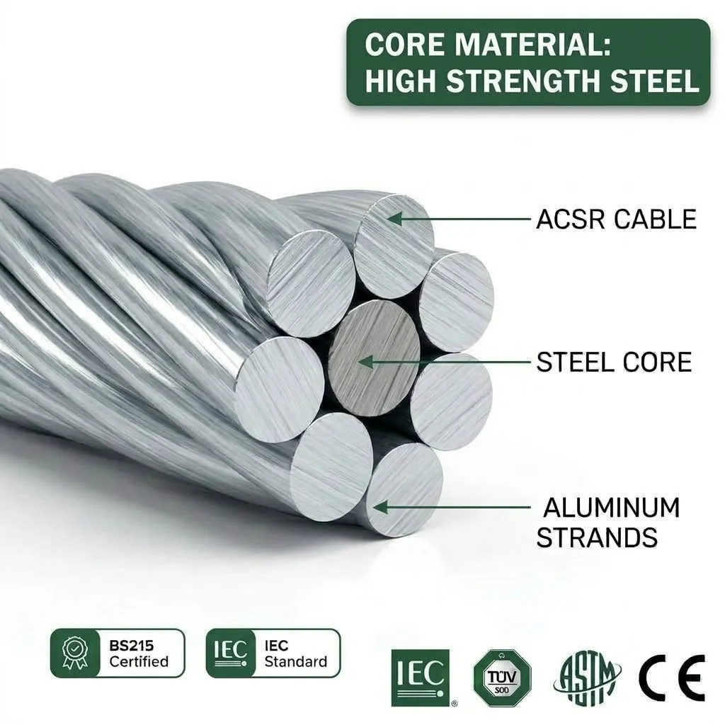 Top Grade Wolf Brand ACSR-Rabbit Anti-Corrosion Bare Overhead Cable High Tensile 10kV-36kV ACSR Conductor Factory Direct Supply
