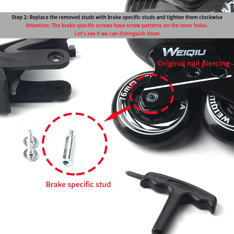 

.[SH]Universal Roller Skate Brakes Stopper Replacement Kids Inline Skate Brake Roller Skate Block Pads Improving Safety