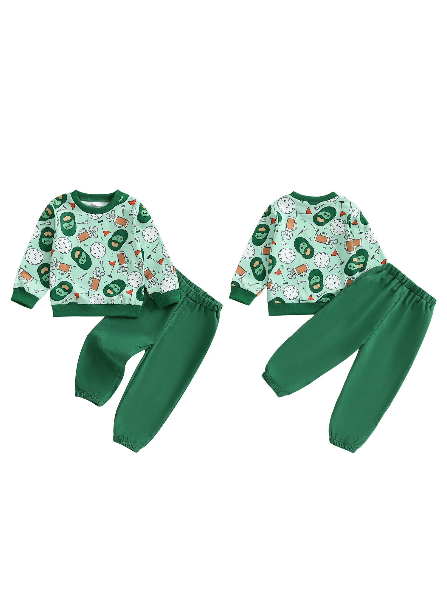 

Очаровательный наряд для гольфа для маленьких мальчиков, стильный свитшот с длинными рукавами и принтом для гольфа, комплект со штанами для малышей - модный наряд