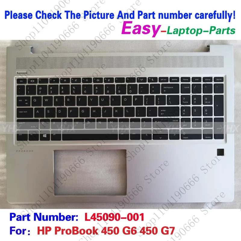 

Новые компоненты ноутбука для HP ProBook 450 G6 450 G7, верхняя часть упора для рук с клавиатурой с подсветкой L45090-001.