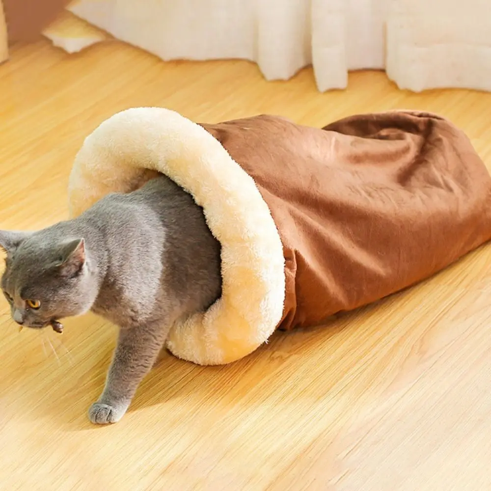 Pet Accessories Warm Cat Sleeping Bag Semi Enclosed Comfortable Tunnel Cat Nest Soft Washable Cat Bed House For Cats Puppy