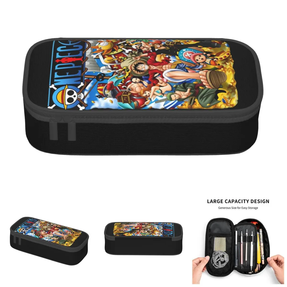 

Школьные пеналы с изображением аниме One Piece Luffy для мальчиков и девочек, большая сумка для хранения карандашей, манга-пенал, сумка-косметичка для студентов, канцелярские принадлежности