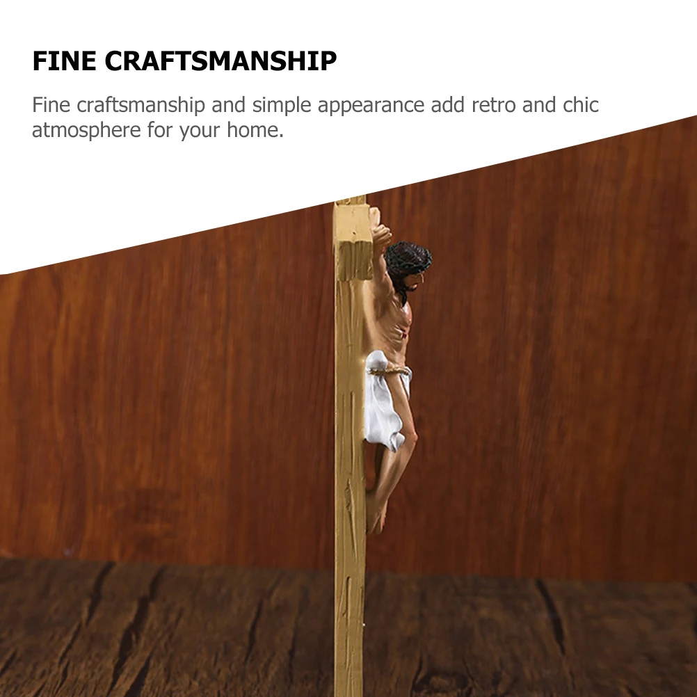 

Resin Cross Wall Ornament Religious Home Decor Decorative Wall Hanging for Living Room Bedroom Church Gothic Style Crucifix Art