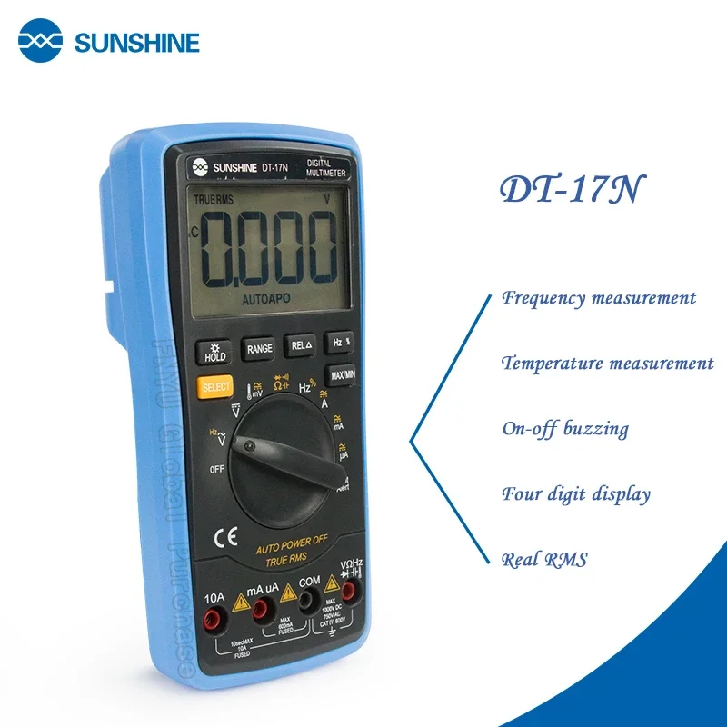 Multimeter SUNSHINE DT-17N Smart Multimeter Digital Professional Fully Automatic AC DC Voltage Current Resistance Measurement