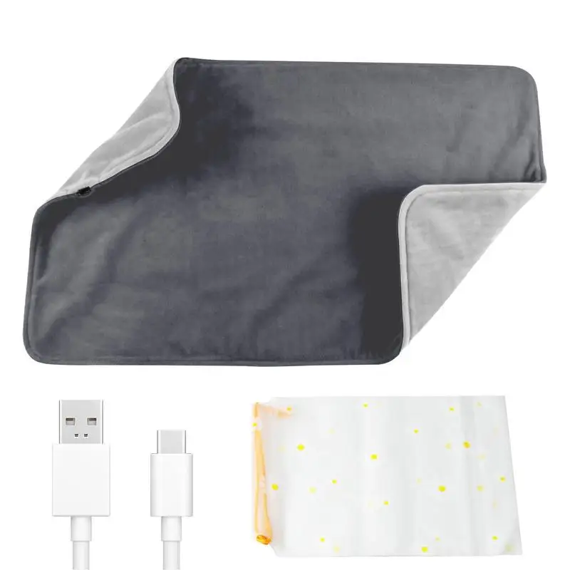 Small Heat Pad Heated Mat For Back Discomfort Hand&Machine Washable Fast Heat And Constant Temp USB Travel Pads For Back Leg