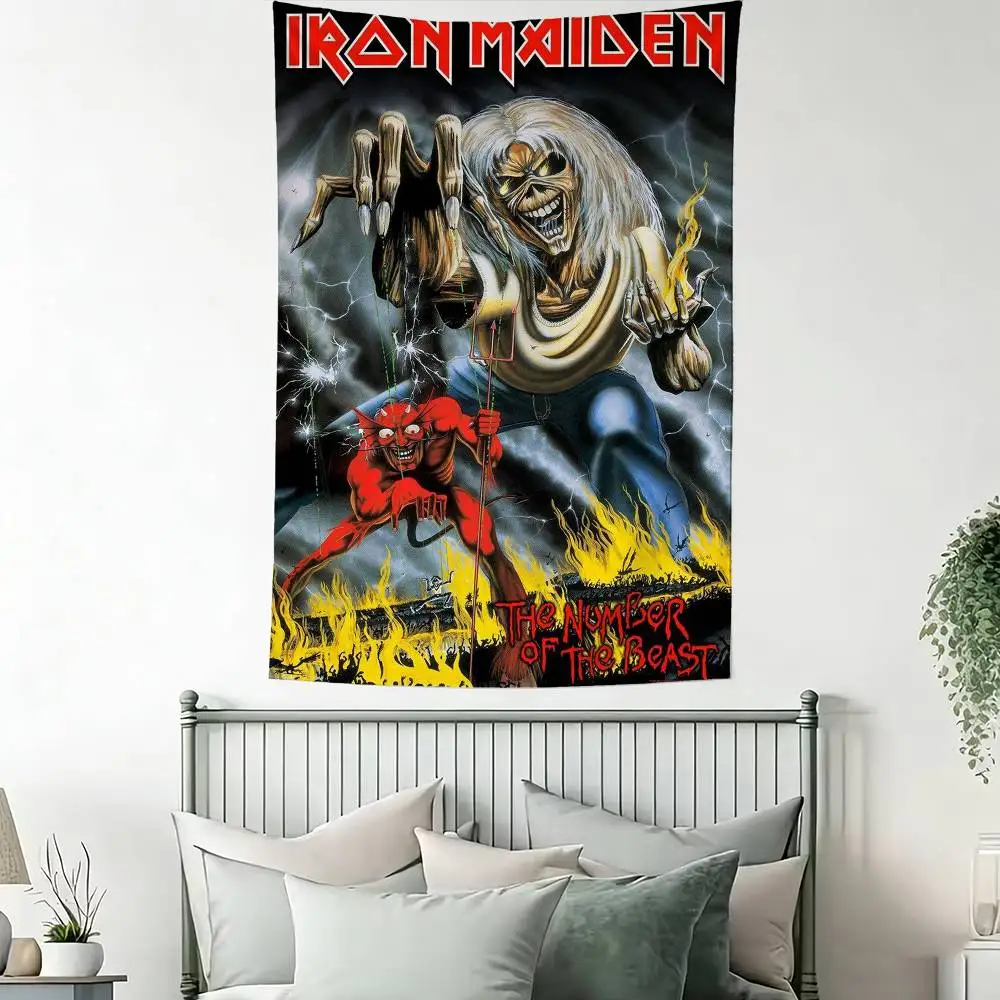 I-iron Maiden-s Flag Outdoor Decorations for Bedrooms Home Decor Items Decoration Banners