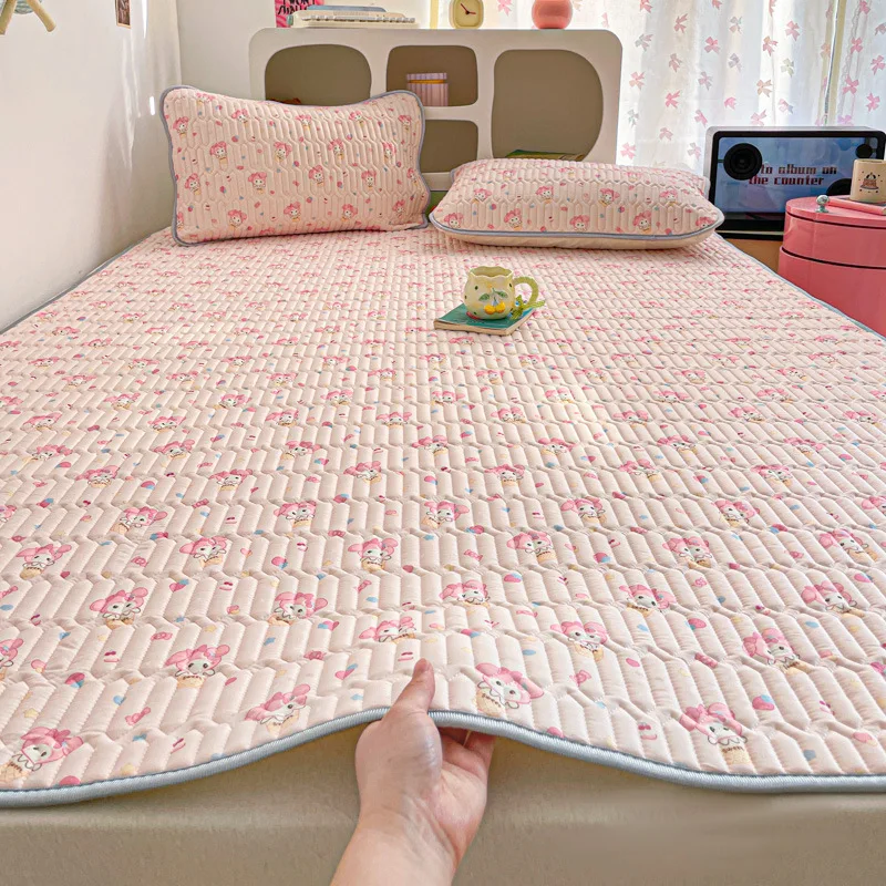 

Natural Latex Cooling Mat forSummer Thicken Cool Feeling Mattress Pad Soft Air-Permeable Cold Mat For Bed Sheet Bedding Set