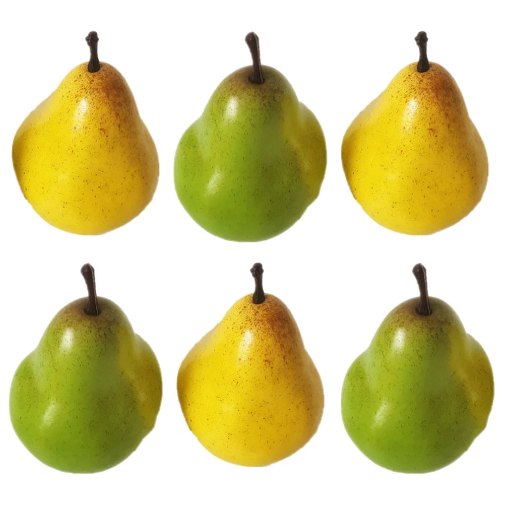 

6 Pcs Artificial Simulated Pear Model Fruit Foam Pears Multi-function Fake