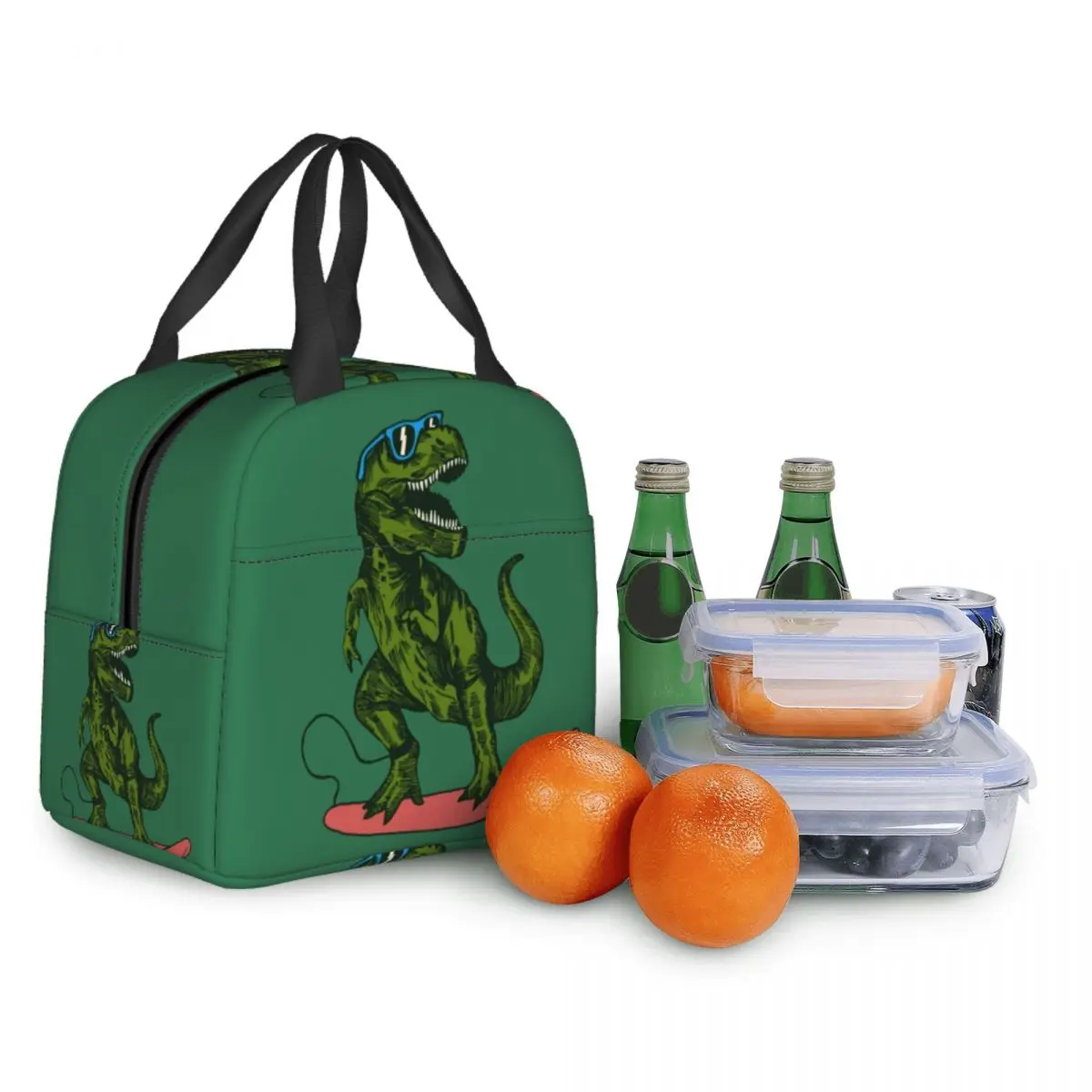 Cartoon Dinosaur Insulated Lunch Bag For Women Leakproof Thermal Cooler Lunch Tote Box For Kids School Children Food Bags