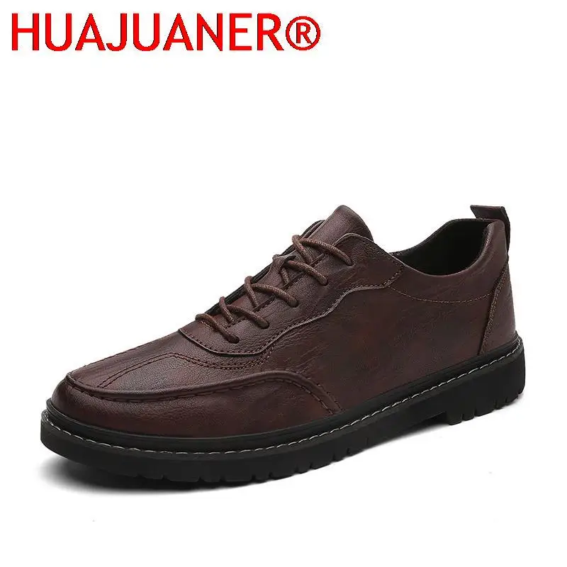 

Mens Casual Shoes Spring Autumn Lace-Up Oxford Office Gentleman Footwear Male Comfortable Flats Vintage Traveling Outdoor Shoe