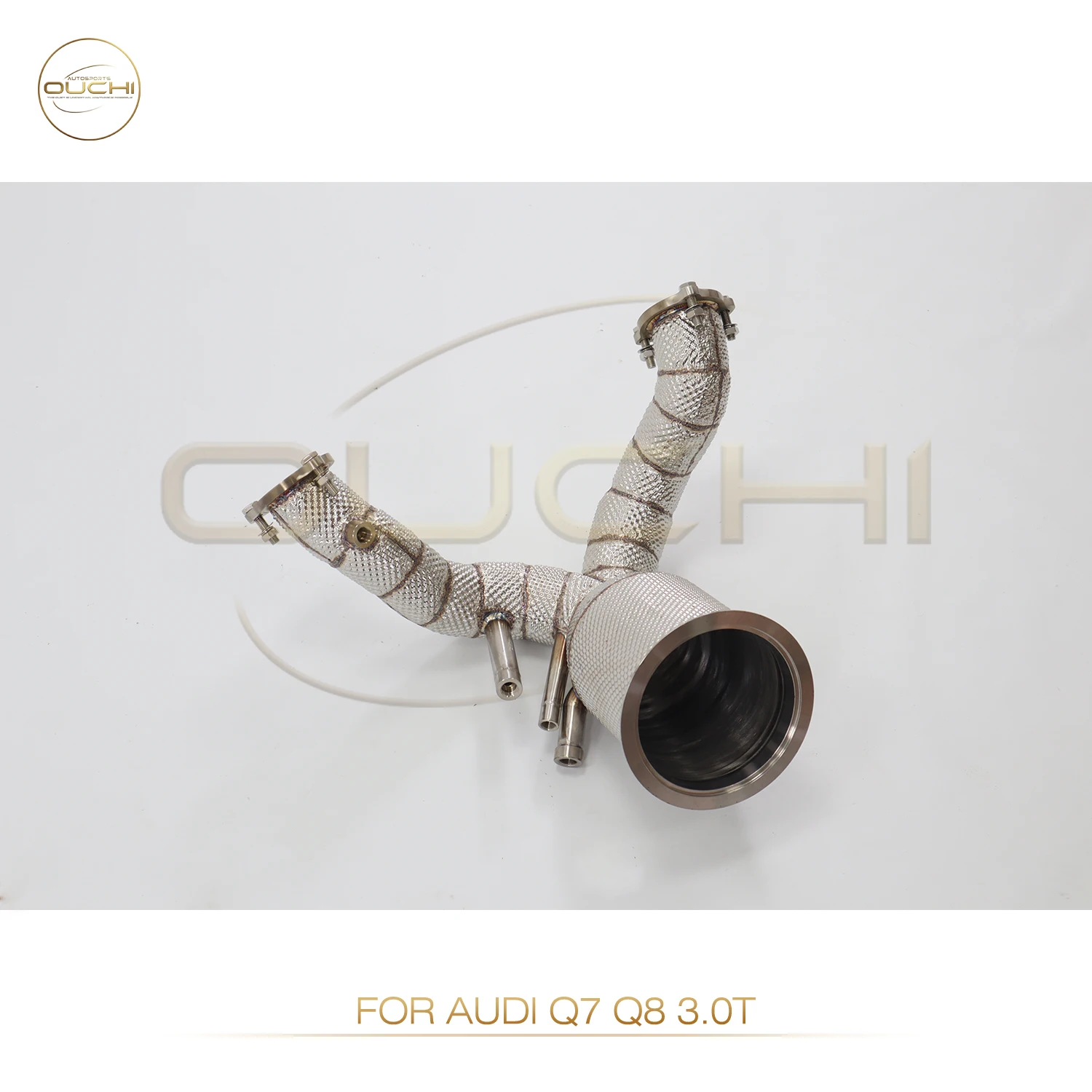 

OUCHI Factory Direct Sales Catalysis Downpipe for Audi Q7 Q8 3.0T SS304 Exhaust With Heat Shield Car Accessories