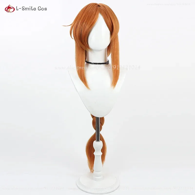 Anime Flamme Cosplay Wig 120cm Long Orange Braids Wigs Heat Resistant Synthetic Hair Halloween Party Women Wig + Wig Cap
