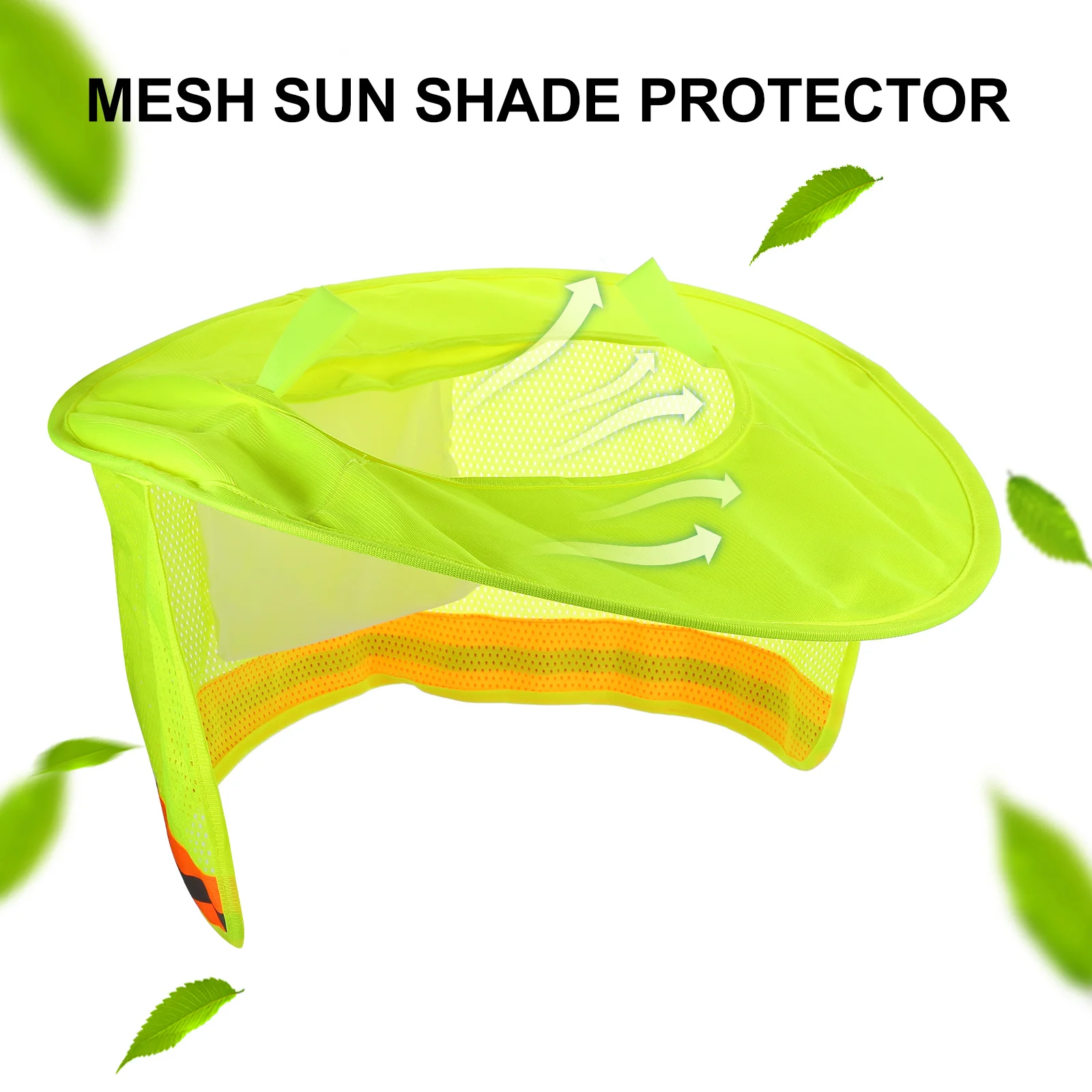 غطاء قبعة شريطي عاكس عالي الوضوح قابل للتنفس شبكي للرقبة درع واقي من الشمس غطاء قبعة صلب للسلامة في الهواء الطلق #4