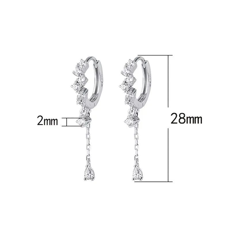 موضة زركونيا شرابة قلادة أقراط للنساء طويل الشرابة القرط مجوهرات هدايا عيد ميلاد الحزب