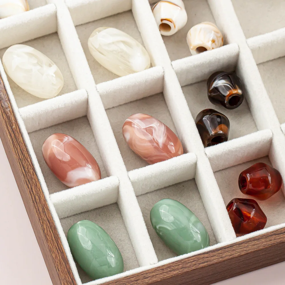 

Двухцветные смоляные бусины специальной формы с большим отверстием, свободные бусины ручной работы, браслет ручной работы, ожерелье, кулон, одежда, винтажные аксессуары