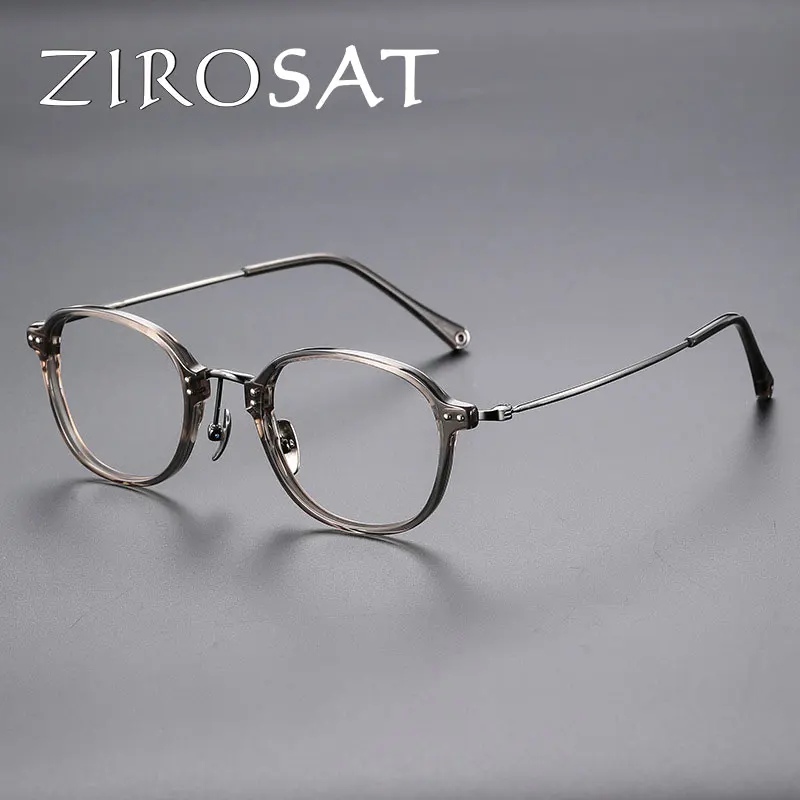 ZIROSAT LY2350 Optical Glasses Pure Titanium Full-rim Frame Prescription Eyeglasses Rx Men Glasses for Male Eyewear