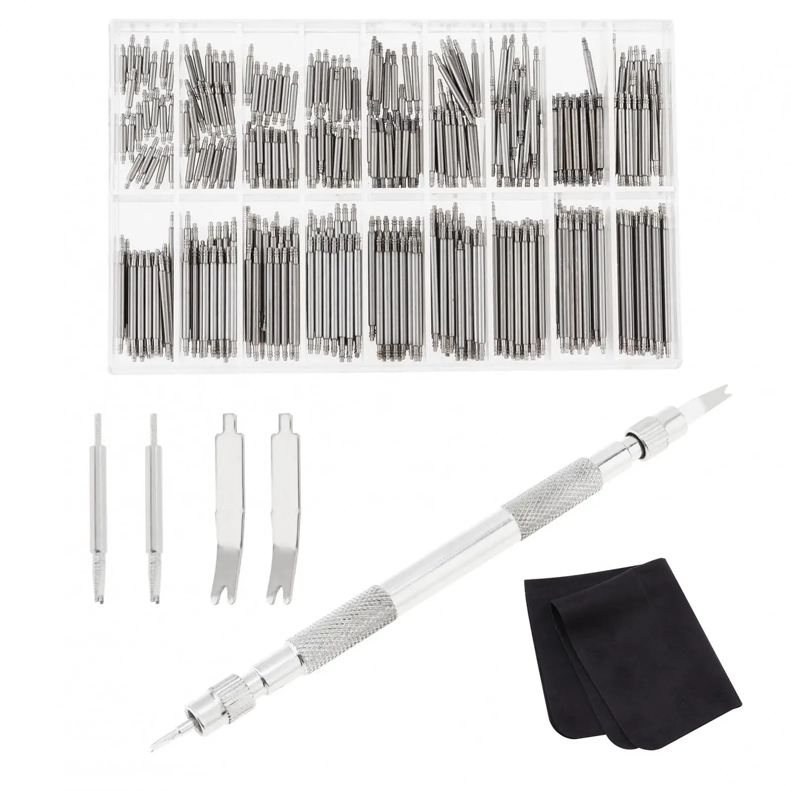 Stainless Steel Watch Link Remover Kit for Watch Repair/Watch Band Removal with 360pcs Watch Strap Link Pins, Spring Bar Tool