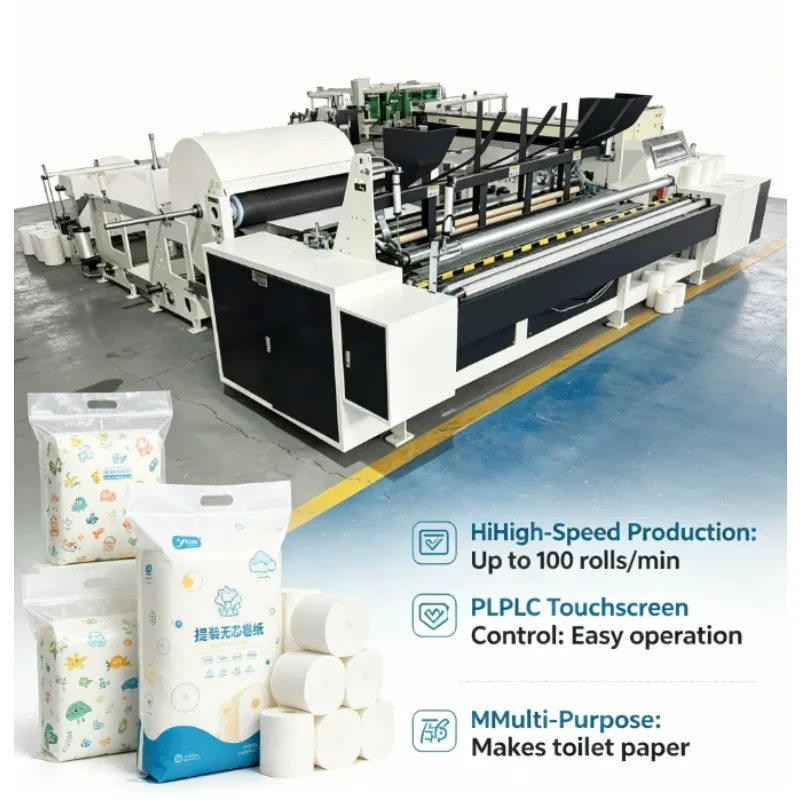 Customized Semi Automatic Small Manual Toilet Paper Roll Making Machine With Gearbox And Motor