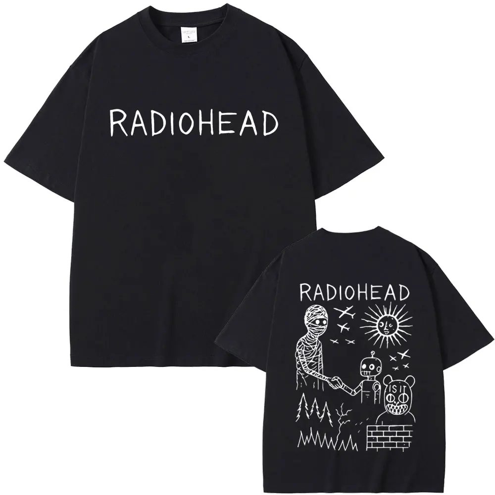 

Hot Sale Rock Band Radiohead 2025 Tour T-shirt Men Women Fashion Cartoon Streetwear Male Casual Vintage Cotton T Shirt Fans Gift