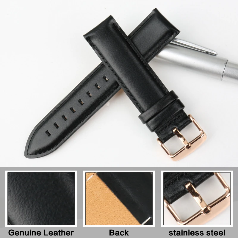 Genuine Quality Genuine Leather Watch Band 13mm 14mm 16mm 17mm 18mm 19mm 20mm Watchbands For DW Daniel Wellington Watch Strap