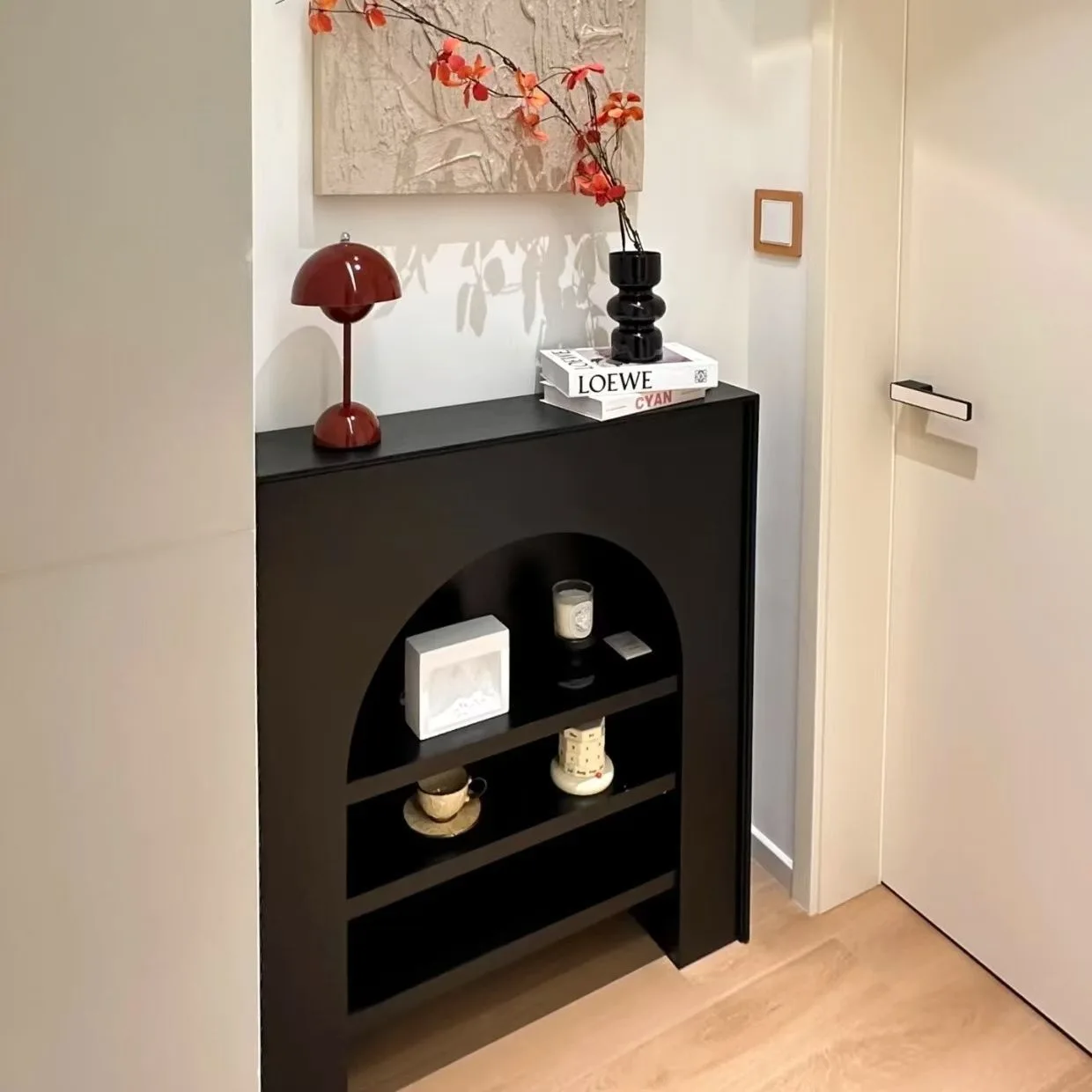French fireplace cream wind cabinet living room home corridor entrance simple decorative cabinet shelf cabinet ins wind