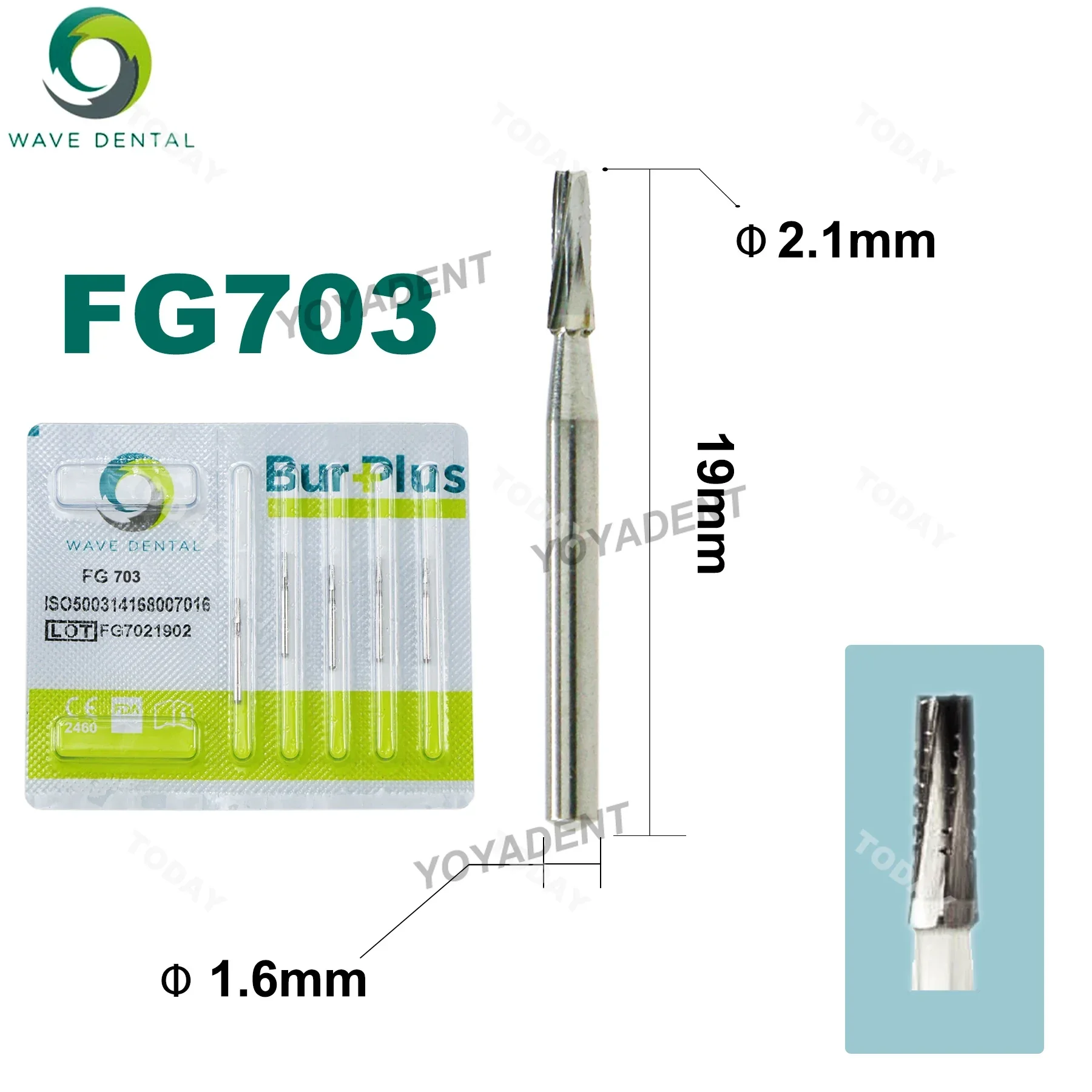 WAVE Dental Burs Tungsten Carbide Burs Tapered Fissure Head FG 701 701L 702 702L 703 Fit High Speed Handpiece Dentistry Drill