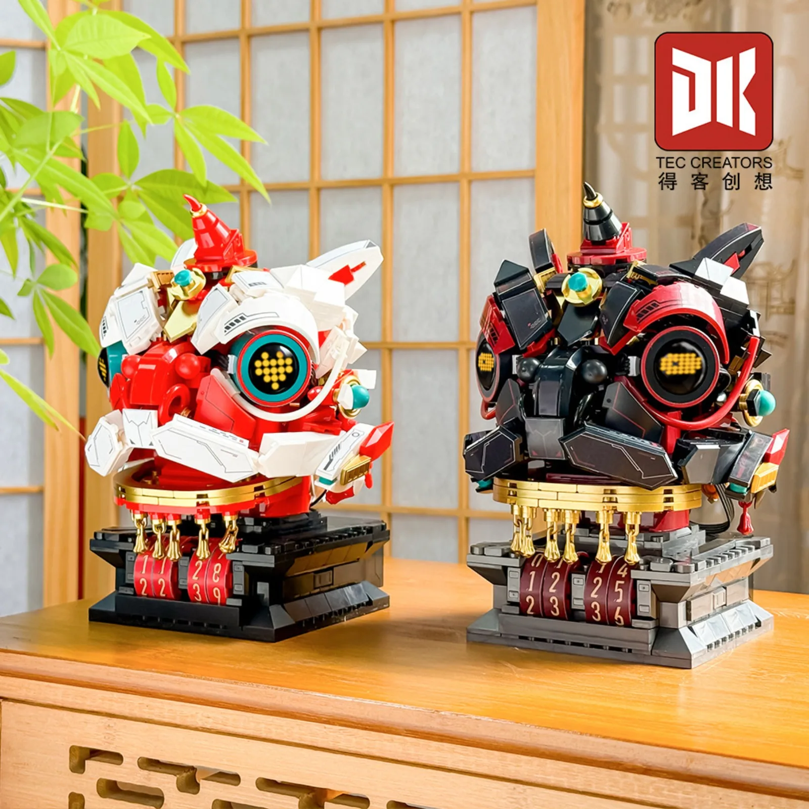 Deke 717 blocs de construction Cyber Lion jouet avec plusieurs Expressions commutables, cadeau éducatif bricolage pour anniversaire d'enfants