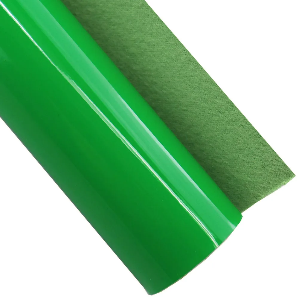 Plain Solid Green Smooth Embossed Lithi Texture Faux PU Leather Fabric For Bows DIY Sawing Accessories HM008