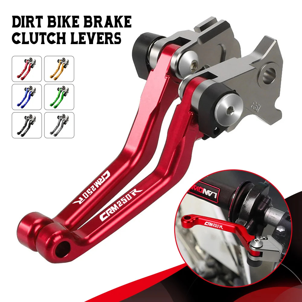 1 Pair Motorcoss Pit Dirt Bike Pivot Foldable CNC Brake Clutch Levers For Honda CRM250R 1994 1995 1996 1997 1998 1999