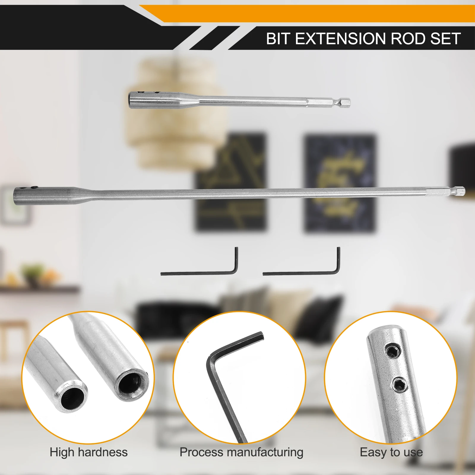 1 set 1 Drill Extension Rod Set Drill Bit Extender For Hard-To-Reach Screws Bit Extension Bar Set Hand Tool For