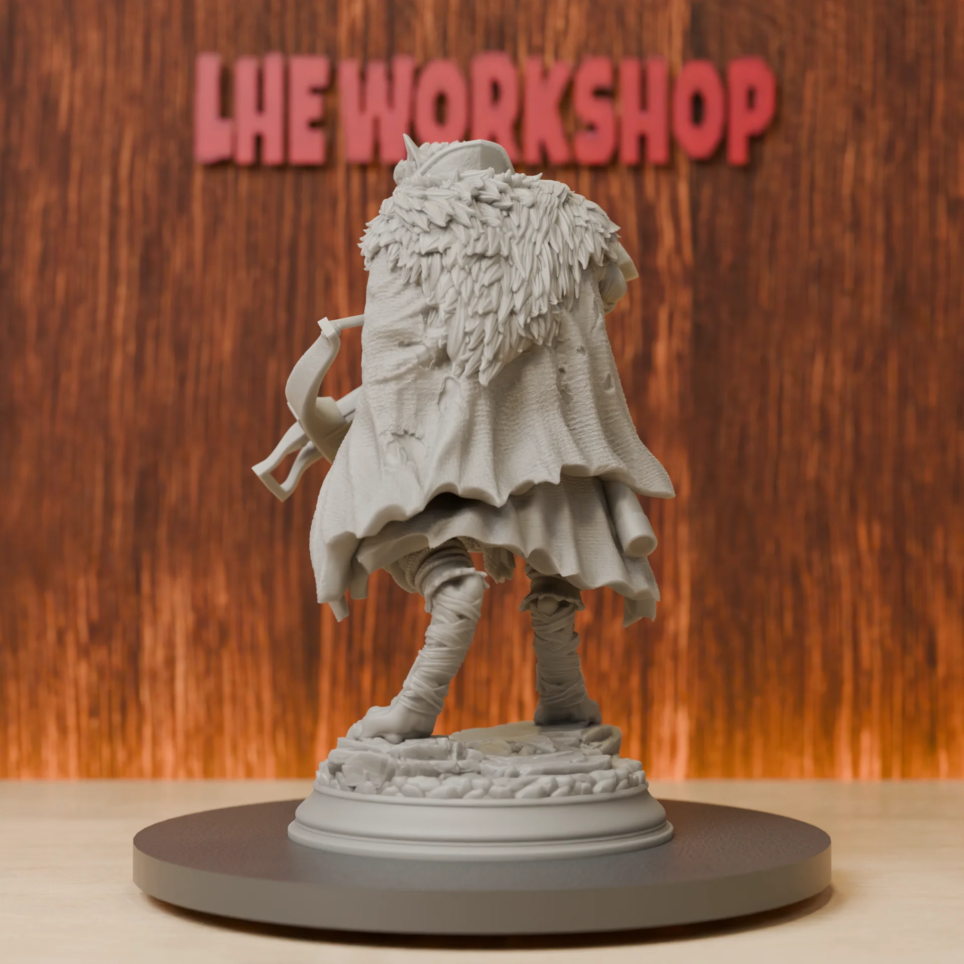 Werewolf Hunter Miniatures | 28mm-75mm | Resin 3D Printed DND Pathfinder Mini | Unpainted Grey