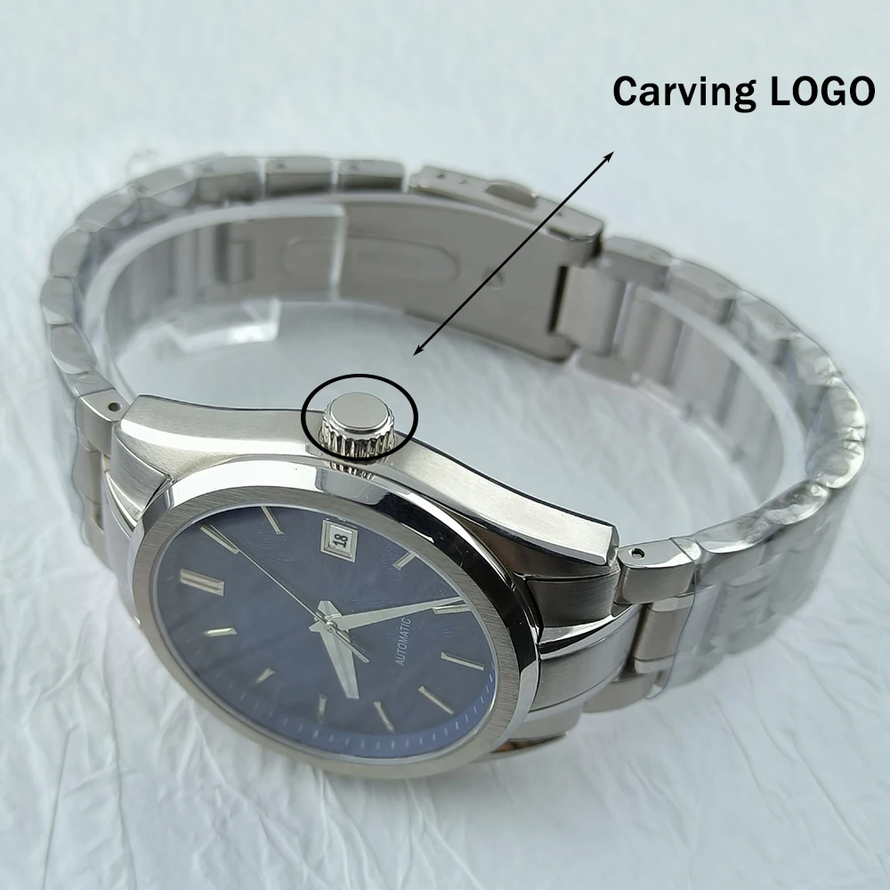 High quality NH35 stainless steel case 39mm men's watch accessories customized LOGO suitable for NH35 movement watches