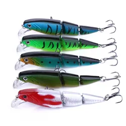 10.5CM-15G Fishing Lure Minnow Quality Professional Bait Swim Bait Jointed Bait Equipped Black or White Hook Double Section Bait
