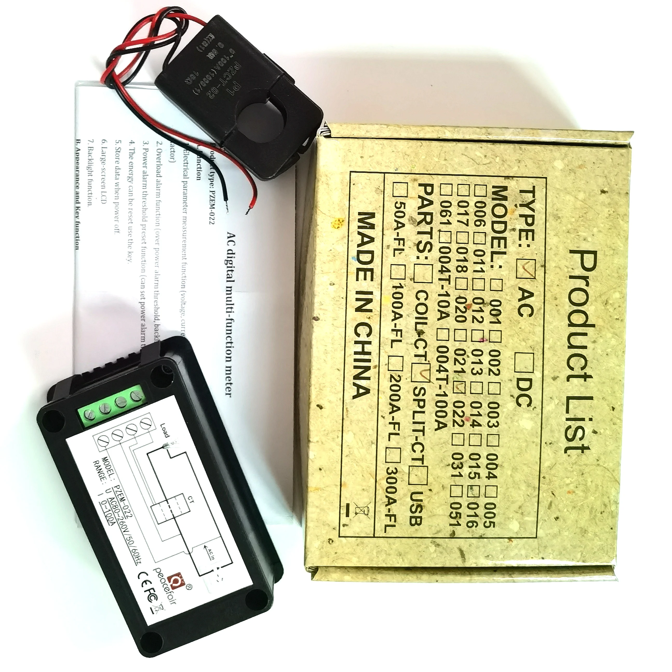 PZEM-061/022 indicatore misuratore di tensione digitale AC Display LCD voltmetro amperometro wattmetro misuratore di energia multimetro VoltTester