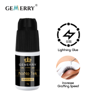 Gemerry Eyelash Extension Glue NaNo Tek 0.5s Fast Drying Adhesive Waterproof Lasting Grafting Lash Glue No Irritant Makeup Tools