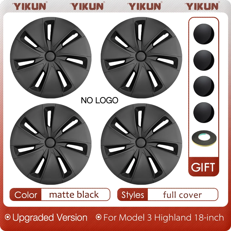 4 Stuks Wieldop Auto Voor Tesla Model 3 Highland 18 Inch Prestaties Wiel Onderdelen Volledige Velg Cover Wieldop 2025 Accessoires Wieldop - afbeelding 1
